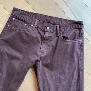 34 x 34 men’s Levi jeans. Burgundy wine color